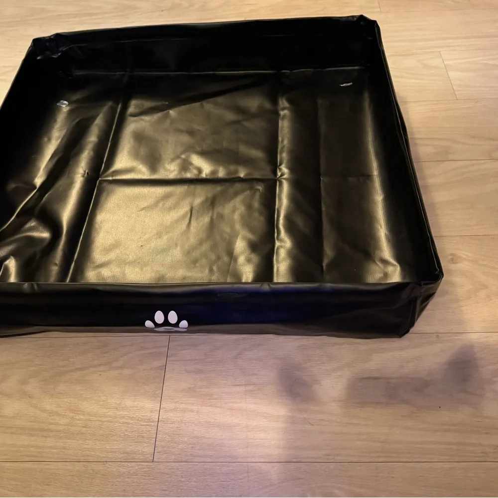 Dog potty pad holders trays bundle. One is black and one is gray.